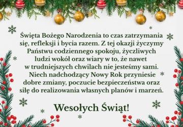 Życzenia Wesołych Świąt